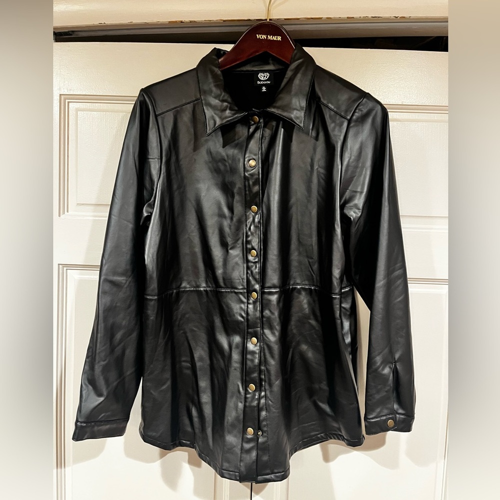 Bobeau Faux Leather Shacket - Size XL
